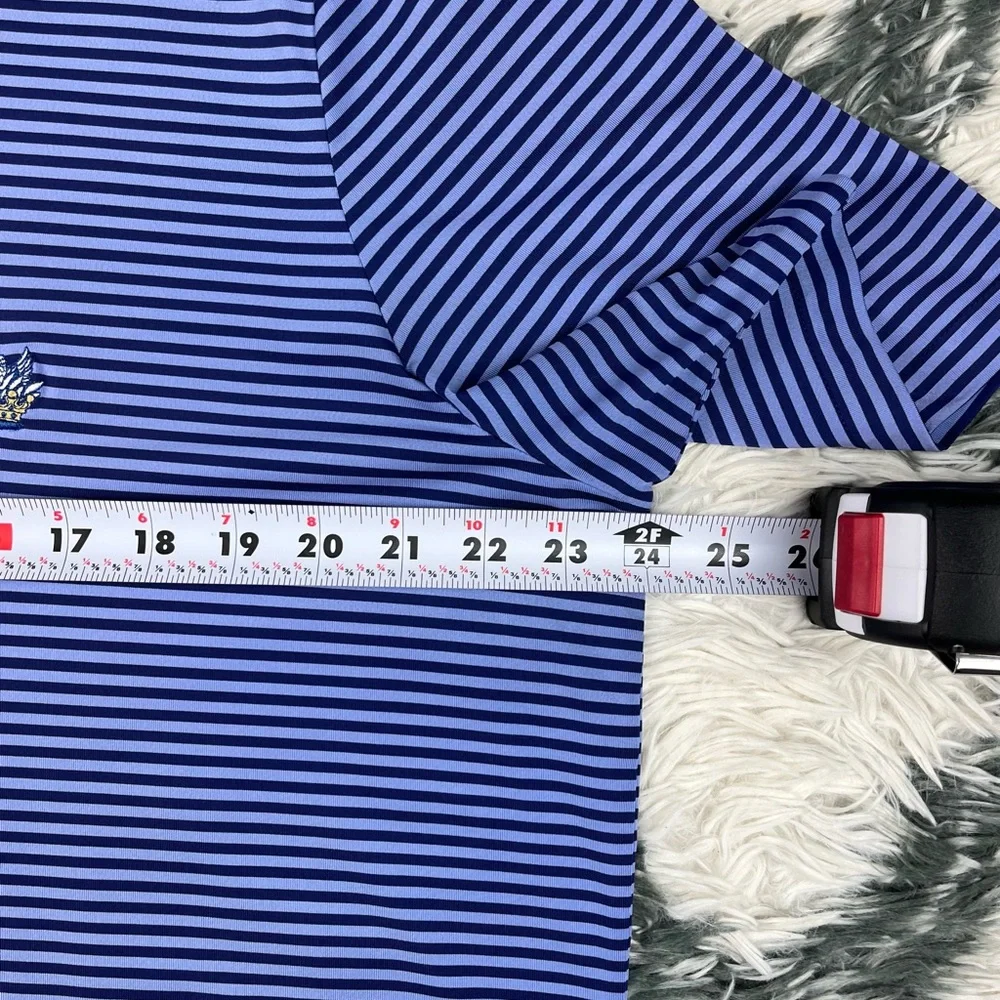 RLX Ralph Lauren Men's Casual Striped Golf Polo Shirt Blue Size Large - Picture 8 of 12